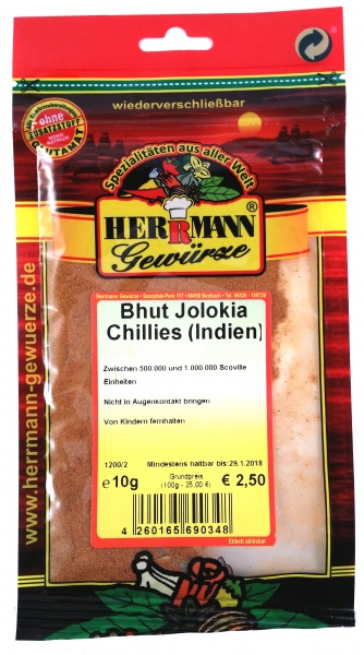 Bhut Jolokia Chillies (Indien), gemahlen