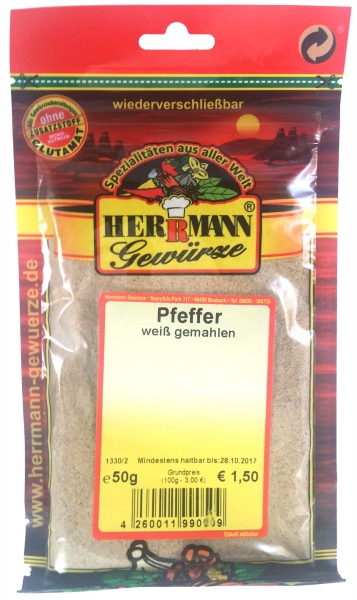 Pfeffer weiß gemahlen