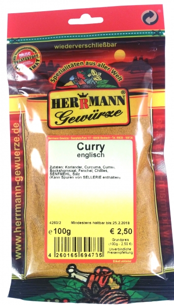 Curry englisch, mittelscharf