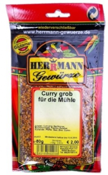 Curry grob für die Mühle